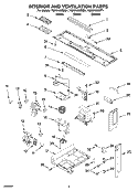 INTERIOR AND VENTILATION PARTS Diagram and Parts List for YGH8155XMT1  Whirlpool Microwave