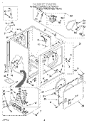 CABINET Diagram and Parts List for LGR4634EZ2  Whirlpool Dryer