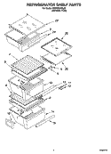 REFRIGERATOR SHELF PARTS Diagram and Parts List for GD5YHAXNL01  Whirlpool Refrigerator