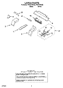 LATCH PARTS Diagram and Parts List for YGSC278PJQ2  Whirlpool Microwave Oven Combo