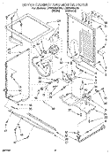 DRYER CABINET AND MOTOR Diagram and Parts List for LTE7245AN0  Whirlpool Washer Dryer Combo
