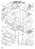 CABINET PARTS Diagram and Parts List for GEW9868KT2  Whirlpool Dryer