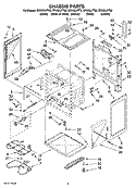 CHASSIS PARTS Diagram and Parts List for RF263LXTQ2  Whirlpool Range