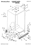 CABINET PARTS Diagram and Parts List for KSRB25FTBX00  KitchenAid Refrigerator