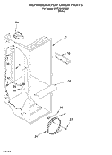 REFRIGERATOR LINER Diagram and Parts List for 3XEC5SHGKQ00  Whirlpool Refrigerator