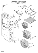 FREEZER LINER PARTS Diagram and Parts List for 7GS6SHEXMS00  Whirlpool Refrigerator