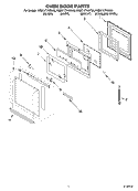 OVEN DOOR PARTS Diagram and Parts List for KEBC177KSS03  KitchenAid Wall Oven