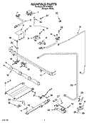 MANIFOLD PARTS Diagram and Parts List for SF111PXSQ0  Whirlpool Range