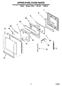 UPPER OVEN DOOR PARTS Diagram and Parts List for RBD305PDS15  Whirlpool Wall Oven