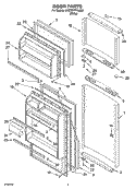 DOOR PARTS Diagram and Parts List for 8VET8WPKLQ04  Whirlpool Refrigerator