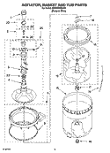 AGITATOR, BASKET AND TUB PARTS Diagram and Parts List for 3RGSC9455JQ3  Whirlpool Washer