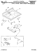 COOKTOP Diagram and Parts List for RF376PXYN2  Whirlpool Range