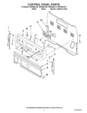 CONTROL PANEL PARTS Diagram and Parts List for WFE366LVQ1  Whirlpool Range
