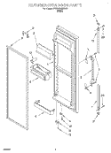 REFRIGERATOR DOOR Diagram and Parts List for 3VED27DQDW00  Whirlpool Refrigerator