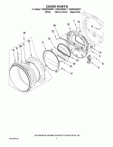DOOR PARTS Diagram and Parts List for YWED9250WR1  Whirlpool Dryer