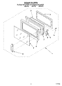 DOOR Diagram and Parts List for GH7155XKB0  Whirlpool Microwave