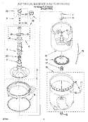 AGITATOR, BASKET AND TUB Diagram and Parts List for 7LSC9245HQ0  Whirlpool Washer