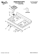 COOKTOP PARTS Diagram and Parts List for YSF387LEKQ1  Whirlpool Range