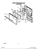 UPPER OVEN DOOR Diagram and Parts List for BES450WB2  Roper Range