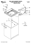 TOP AND CABINET PARTS Diagram and Parts List for LSR9434PT3  Whirlpool Washer