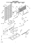 UNIT Diagram and Parts List for ET6JTKYKT00  Whirlpool Refrigerator