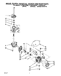 BRAKE, CLUTCH, GEARCASE, MOTOR AND PUMP Diagram and Parts List for LLR8245AG0  Whirlpool Washer
