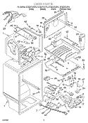 LINER Diagram and Parts List for GT22DCXJW01  Whirlpool Refrigerator