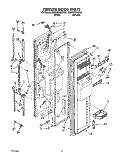FREEZER DOOR Diagram and Parts List for 8ED25DQXAN00  Whirlpool Refrigerator