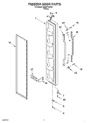 FREEZER DOOR Diagram and Parts List for 3XART700F05  Whirlpool Refrigerator