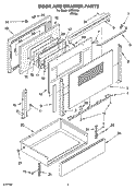 DOOR AND DRAWER PARTS Diagram and Parts List for IHP33802  Inglis Range
