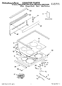COOKTOP, LITERATURE Diagram and Parts List for KERC700LBL0  KitchenAid Range