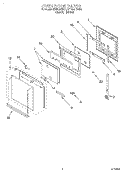 OVEN DOOR Diagram and Parts List for KEBI141DBL1  KitchenAid Wall Oven
