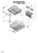 DISHRACK PARTS, OPTIONAL PARTS (NOT INCLUDED) Diagram and Parts List for DU810SWPQ0  Whirlpool Dishwasher