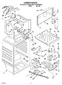 LINER Diagram and Parts List for ET1NHMXKT02  Whirlpool Refrigerator