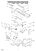INTERIOR AND VENTILATION PARTS Diagram and Parts List for MH8150XMB0  Whirlpool Microwave
