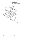 SECTION Diagram and Parts List for CGX310VX1  Whirlpool Cooktop