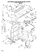 CONTROLS AND REAR PANEL PARTS Diagram and Parts List for 7MLSR7534MT0  Whirlpool Washer
