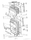 DOOR Diagram and Parts List for ET14DCXMWR1  Whirlpool Refrigerator