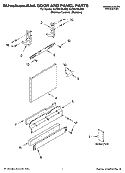 DOOR AND PANEL PARTS Diagram and Parts List for KUDS01DLSS0  KitchenAid Dishwasher
