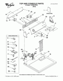 TOP AND CONSOLE PARTS Diagram and Parts List for 1CWGD5100VQ1  Whirlpool Dryer