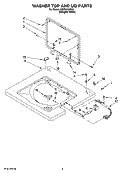 WASHER TOP AND LID PARTS Diagram and Parts List for WGT3300SQ0  Whirlpool Washer Dryer Combo