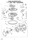 PUMP AND MOTOR PARTS Diagram and Parts List for KUDI01ILWH2  KitchenAid Dishwasher