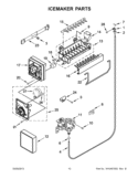 ICEMAKER PARTS Diagram and Parts List for W8TXNGMWQ03  Whirlpool Refrigerator