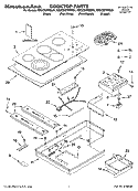 COOKTOP PARTS, OPTIONAL PARTS Diagram and Parts List for KECC567RSS01  KitchenAid Cooktop