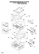 REFRIGERATOR SHELF PARTS Diagram and Parts List for KSSS42FMX01  KitchenAid Refrigerator