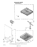 DISH RACK Diagram and Parts List for DU8300XT5  Whirlpool Dishwasher