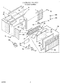 CABINET Diagram and Parts List for CA10WRV0  Whirlpool Air Conditioner