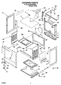 CHASSIS PARTS Diagram and Parts List for SF303PEPQ2  Whirlpool Range