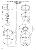 AGITATOR, BASKET AND TUB Diagram and Parts List for LLT7144BQ1  Whirlpool Washer