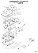 REFRIGERATOR SHELF PARTS Diagram and Parts List for GD5YHEXLS01  Whirlpool Refrigerator